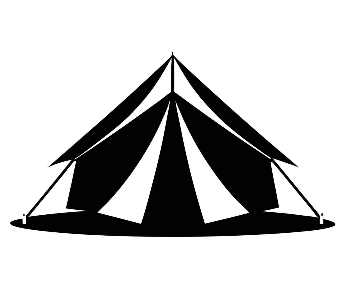 A tent silhouette on a white background vector