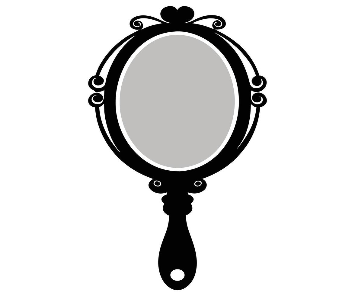 A black and white illustration of a mirror vector