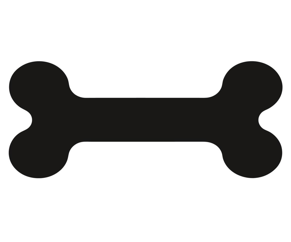 A black and white bone icon on a white background vector