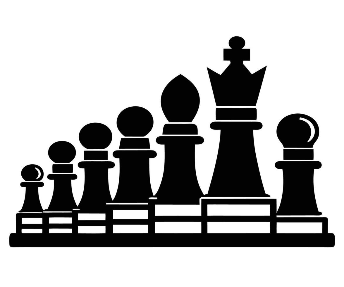 Chess pieces icon on white background vector