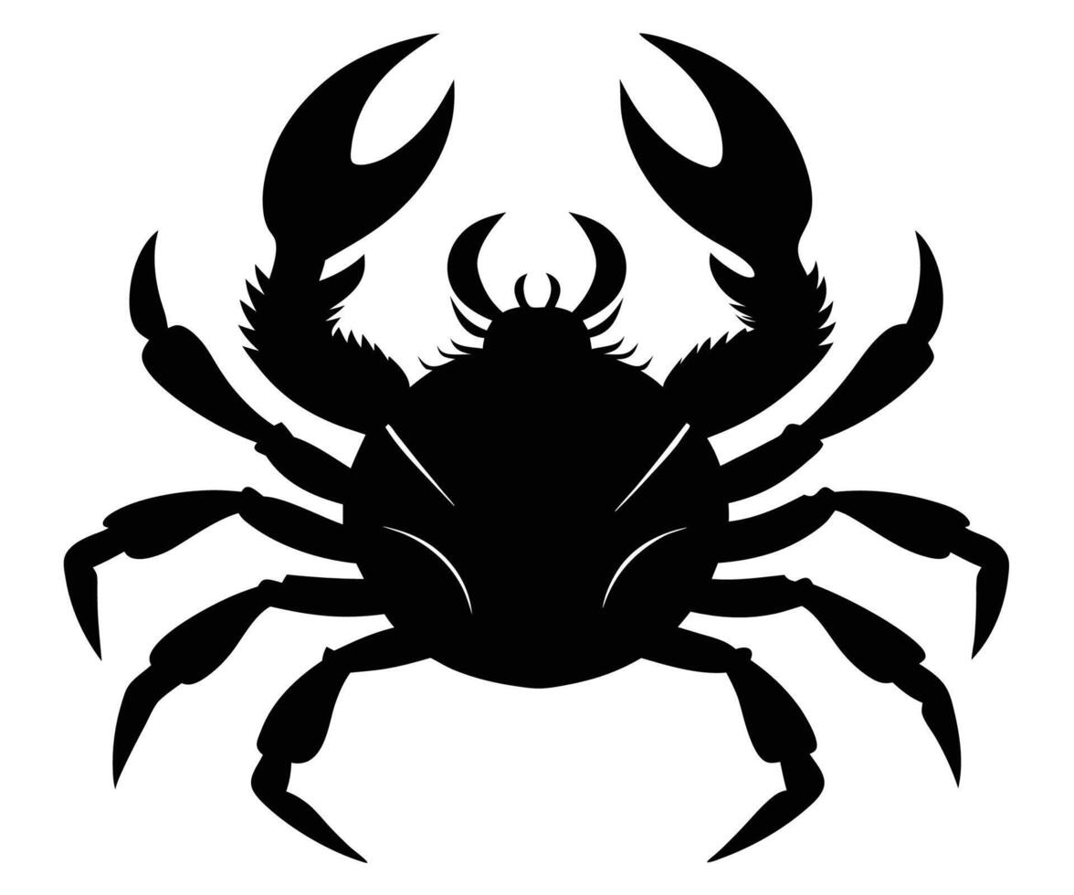 Black silhouette of a crab on a white background vector