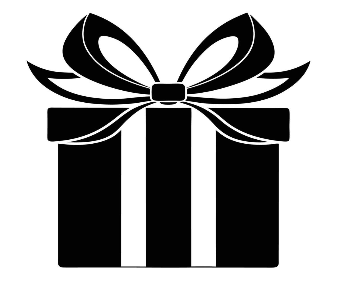 Black and white gift box with bow vector