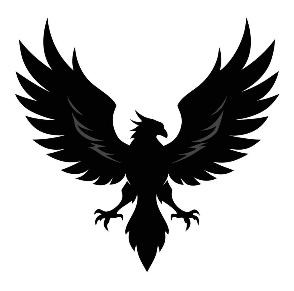 An eagle with wings spread out on a white background vector
