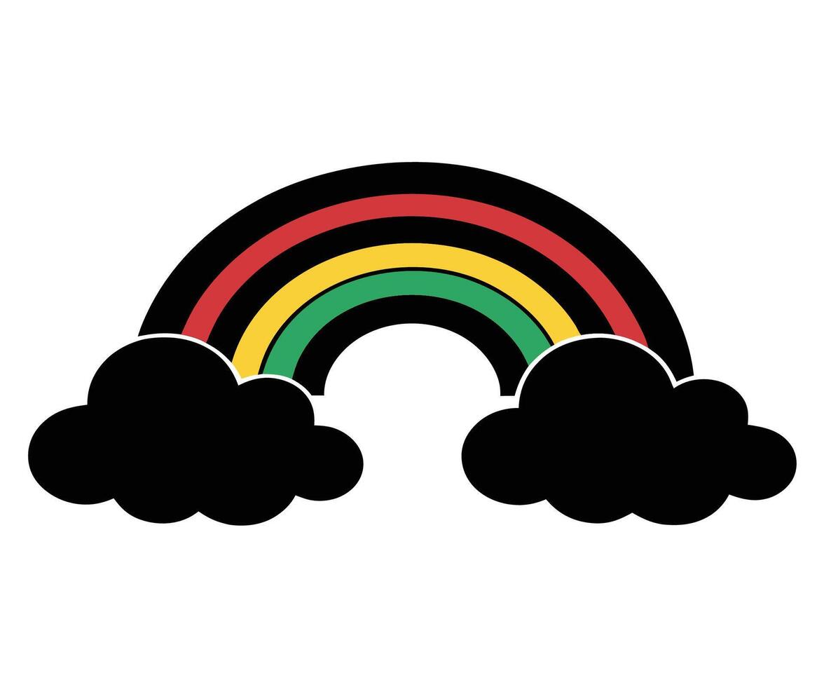 Rainbow and clouds illustration vector