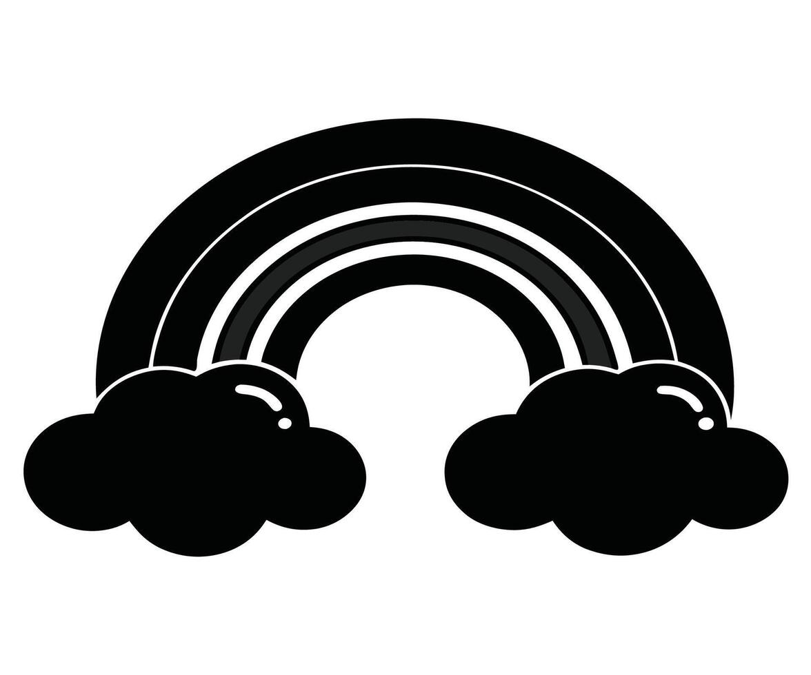 Rainbow and clouds icon illustration vector