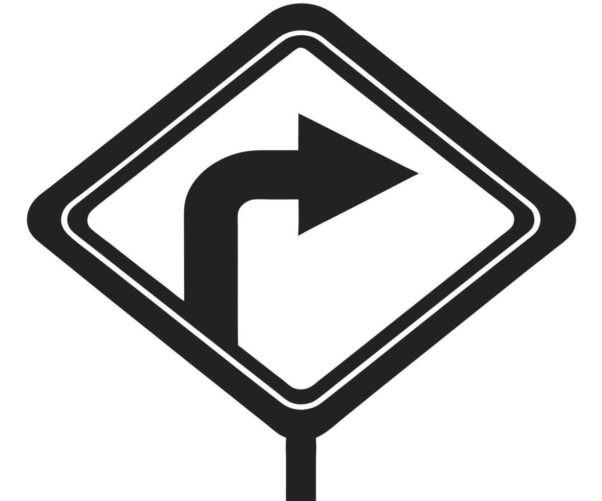 A black and white road sign with an arrow pointing to the left vector