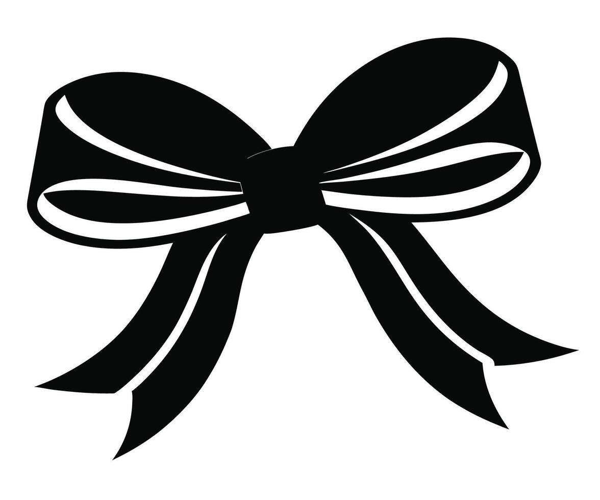 A black and white illustration of a bow vector