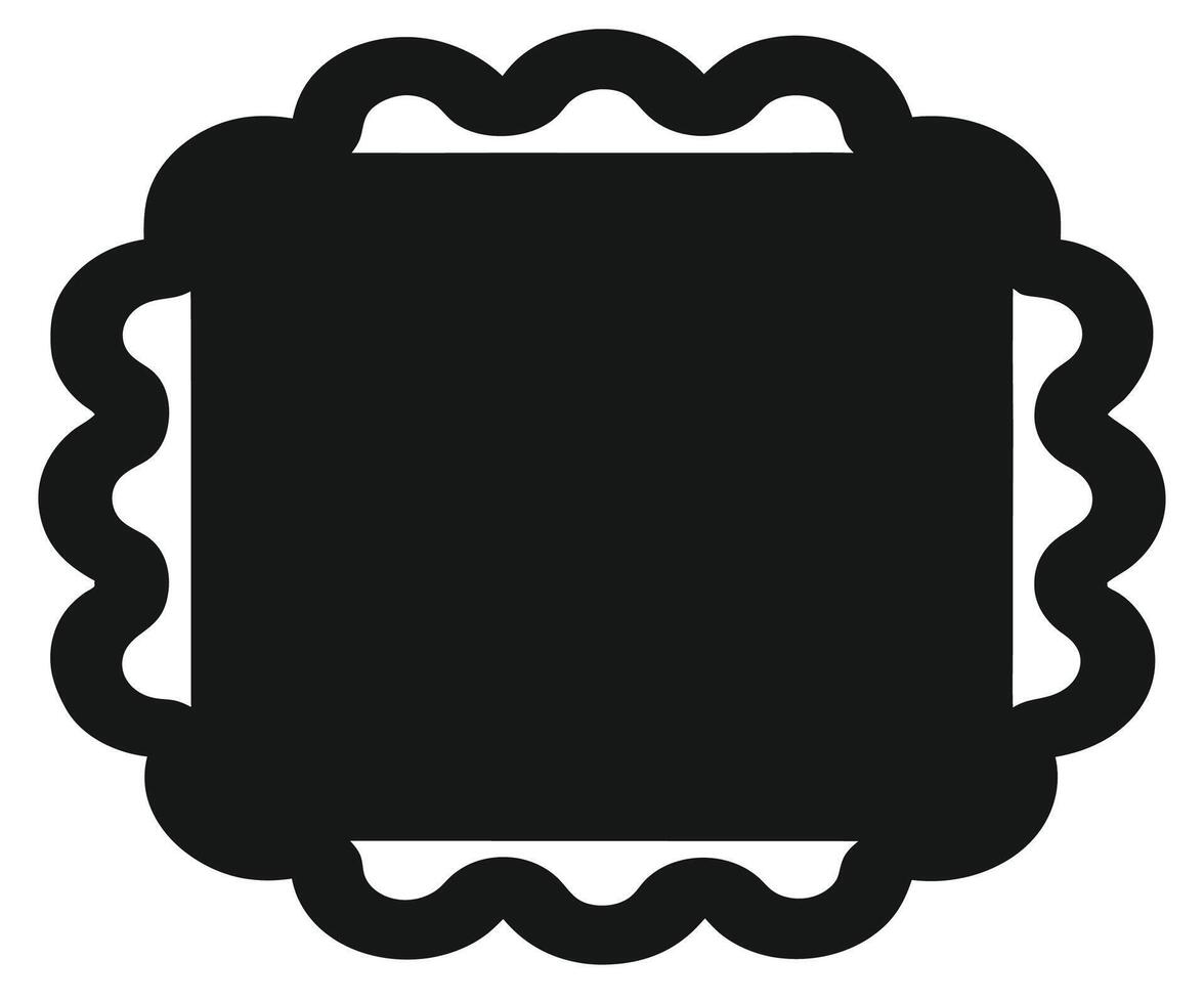 A black square with a scalloped border vector