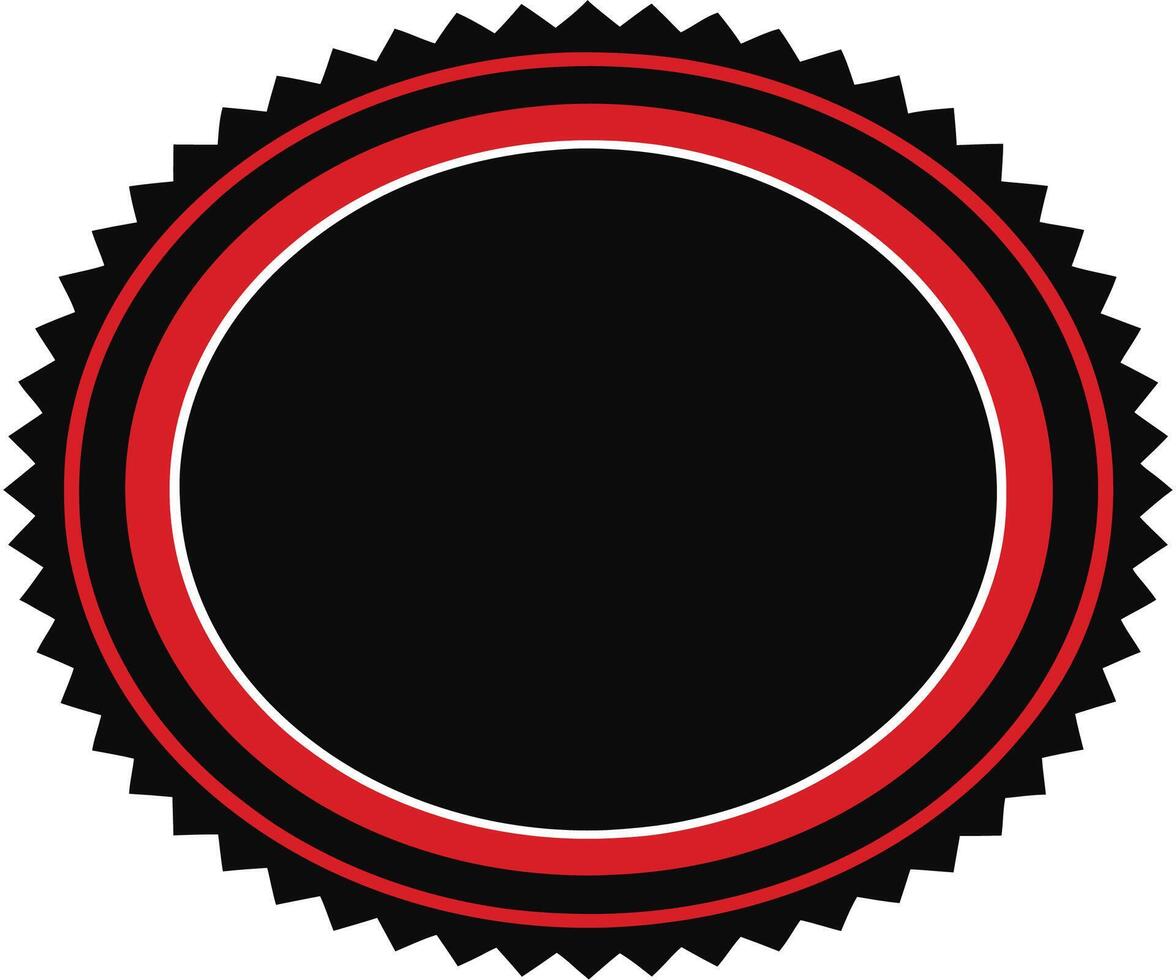 A black and red badge with a red border vector