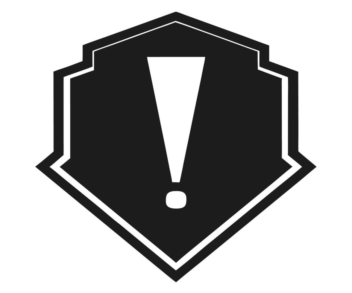 A black and white image of an exclamation mark vector