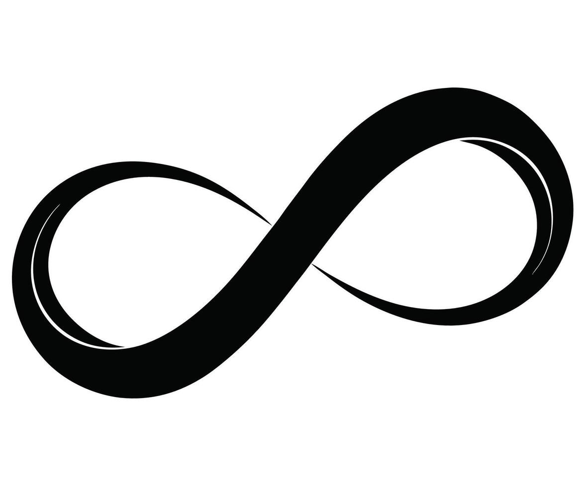 An infinite symbol is shown on a white background vector