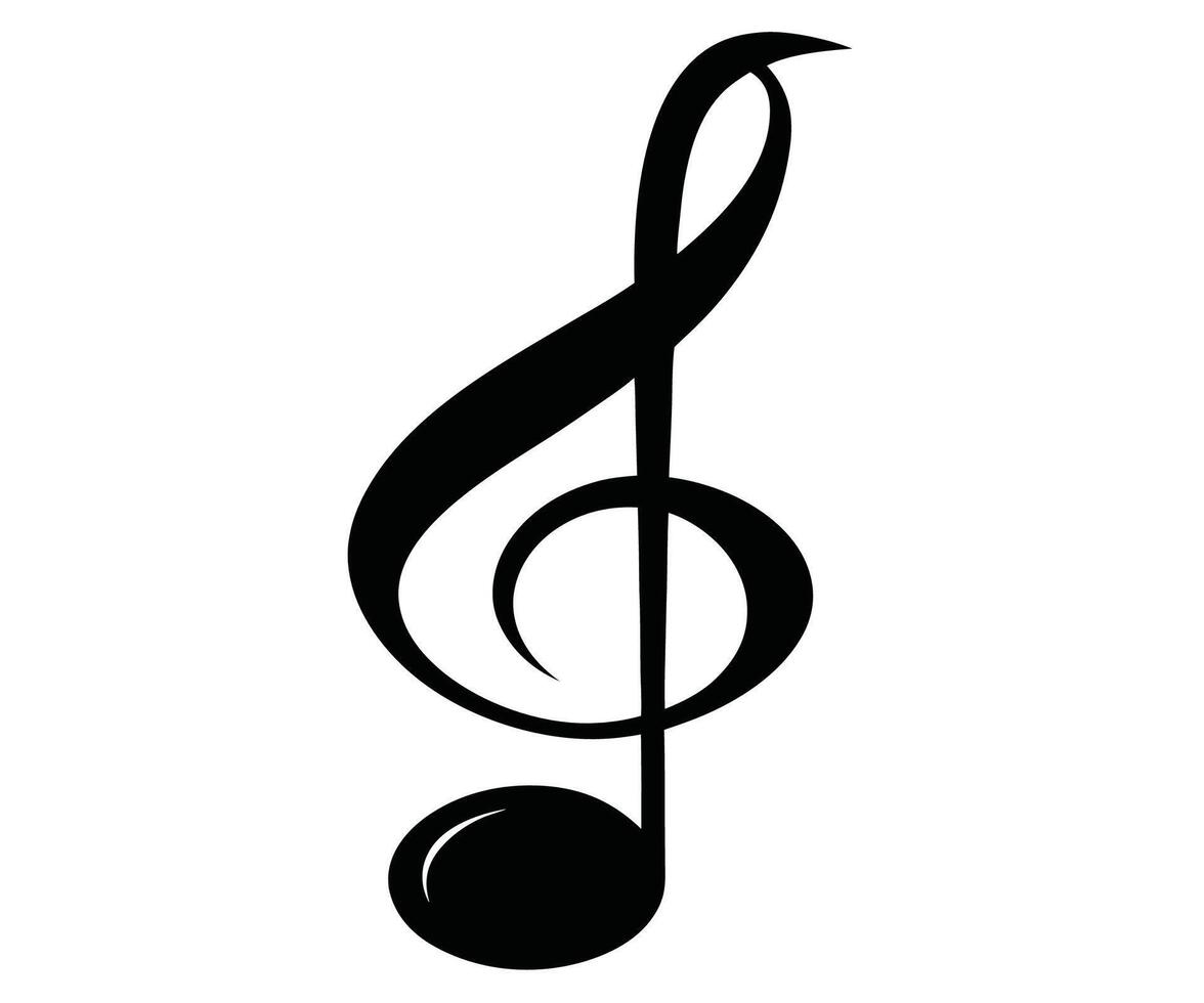 A musical note with a treble clef vector