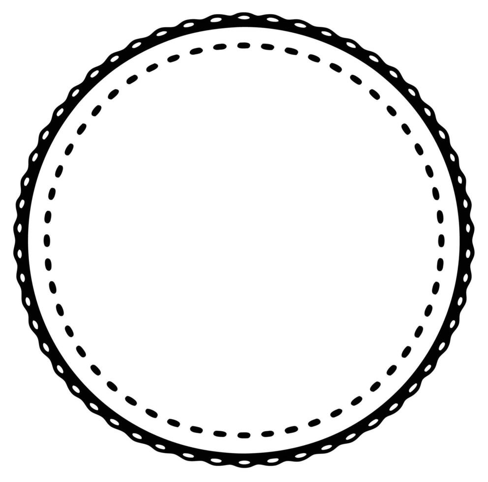 A circle with a border on it vector