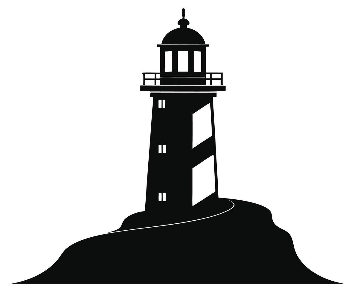 Lighthouse silhouette illustration vector