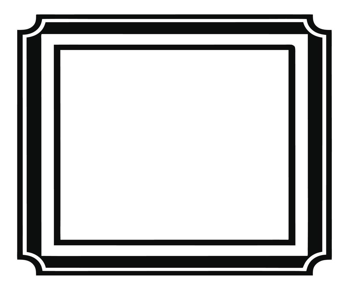 A black and white square frame with a white border vector
