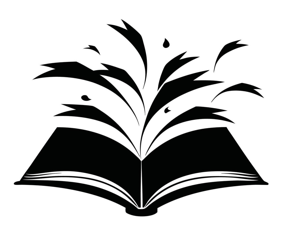 An open book with a splash of water on it vector