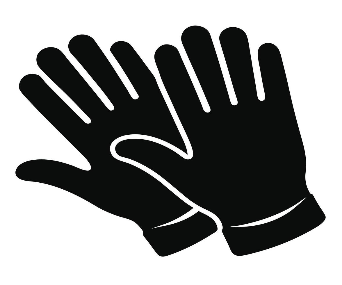 Black gloves icon on white background vector
