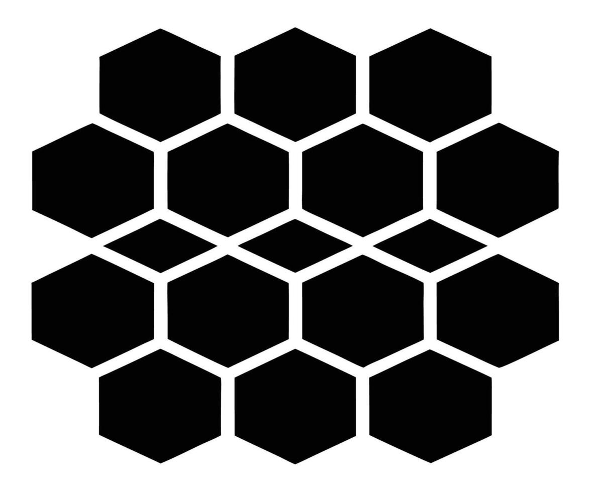 Hexagon pattern black and white illustration vector