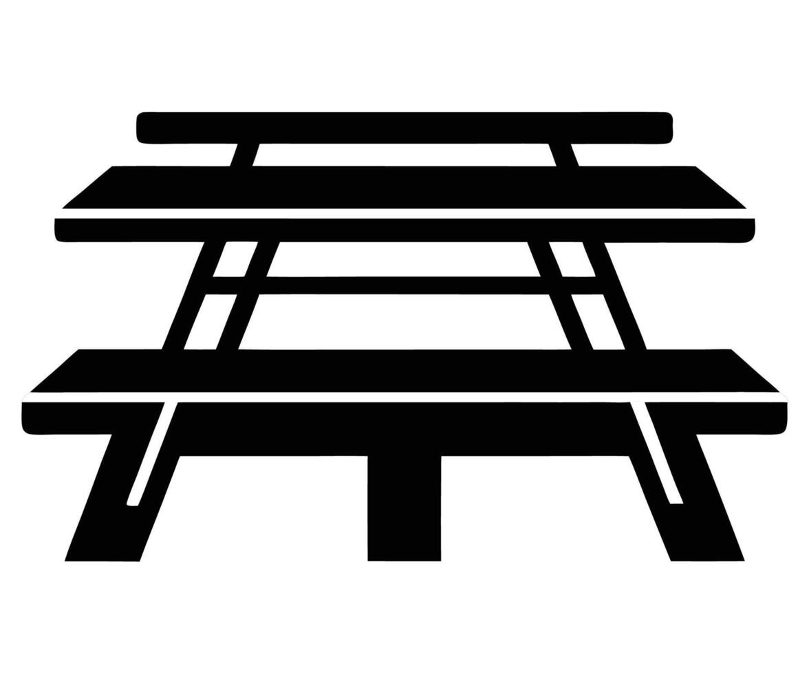 Picnic table icon vector