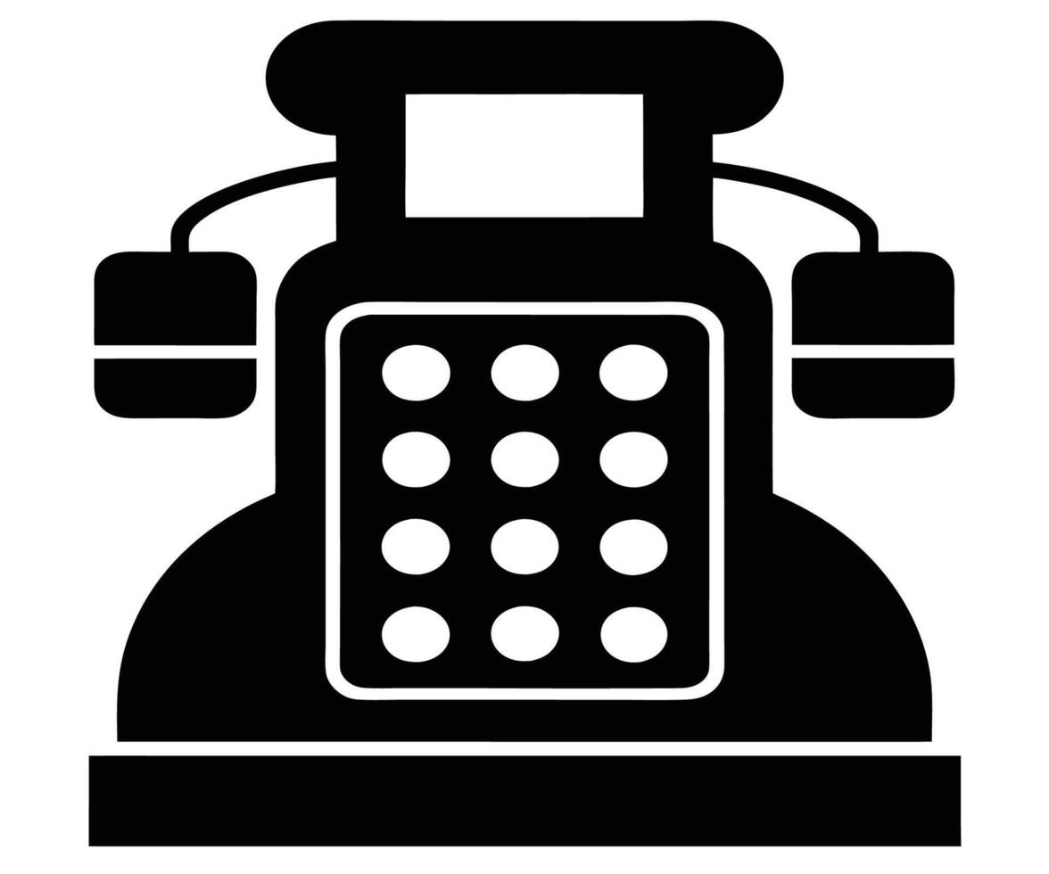 An old telephone icon on a white background vector