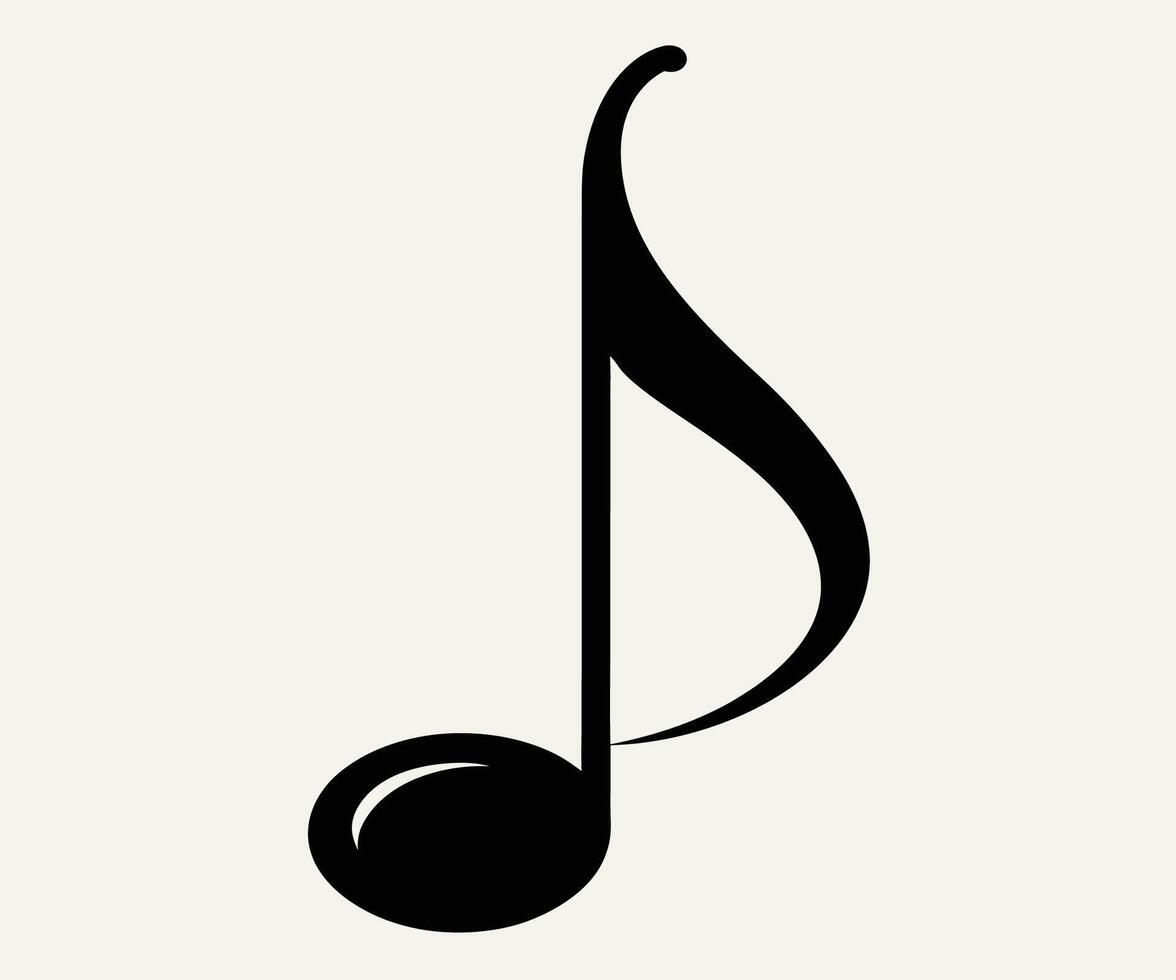 A musical note with a black background vector