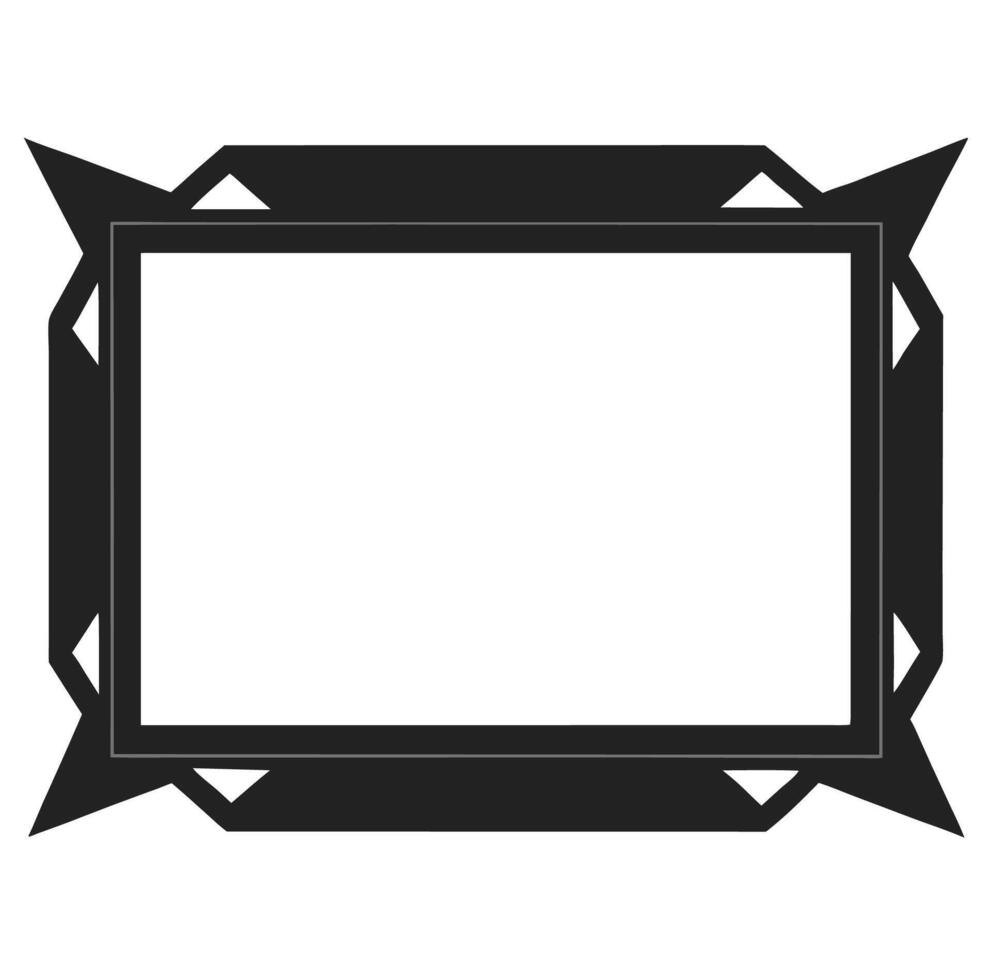 A black and white picture frame with a white border vector
