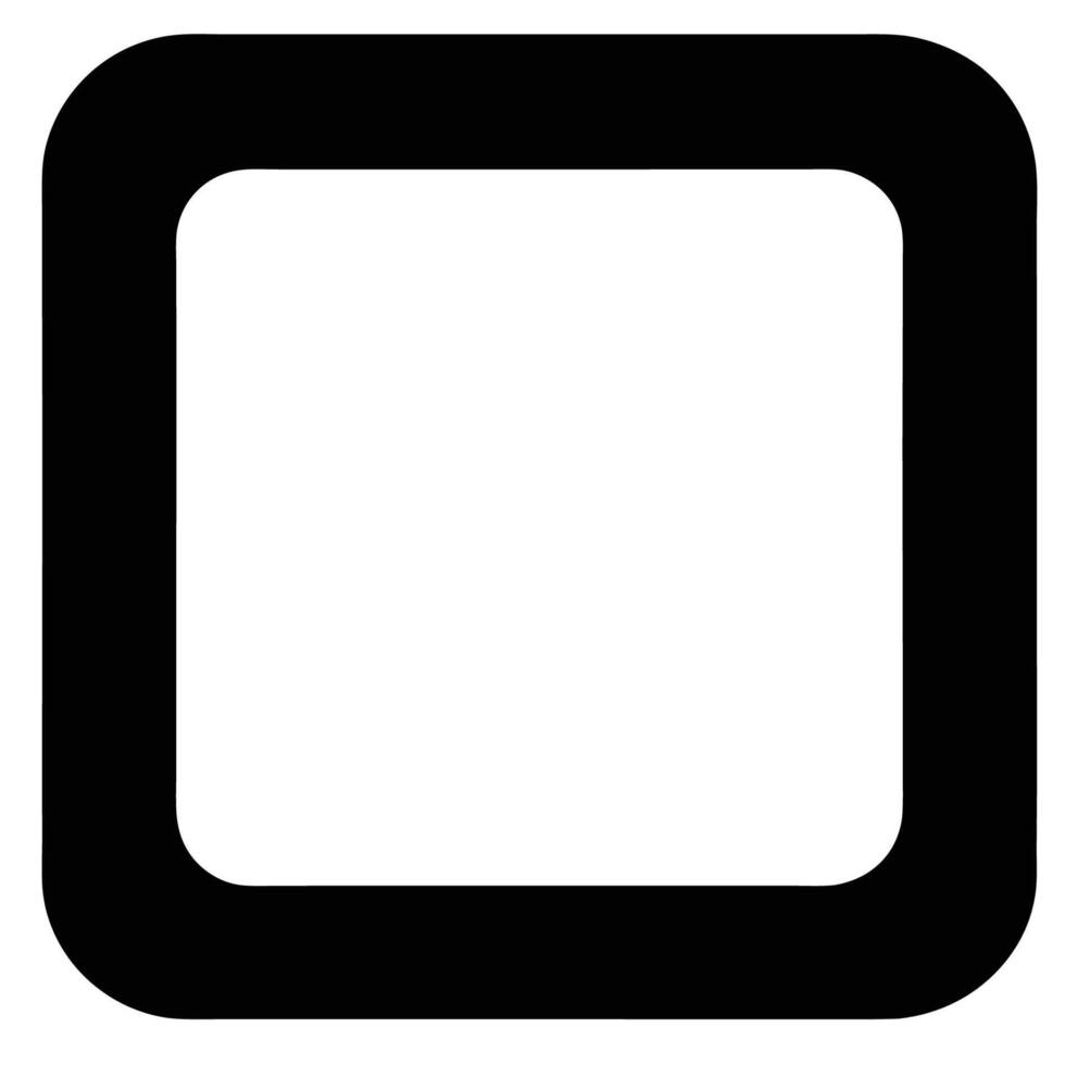 A black square with a white border vector