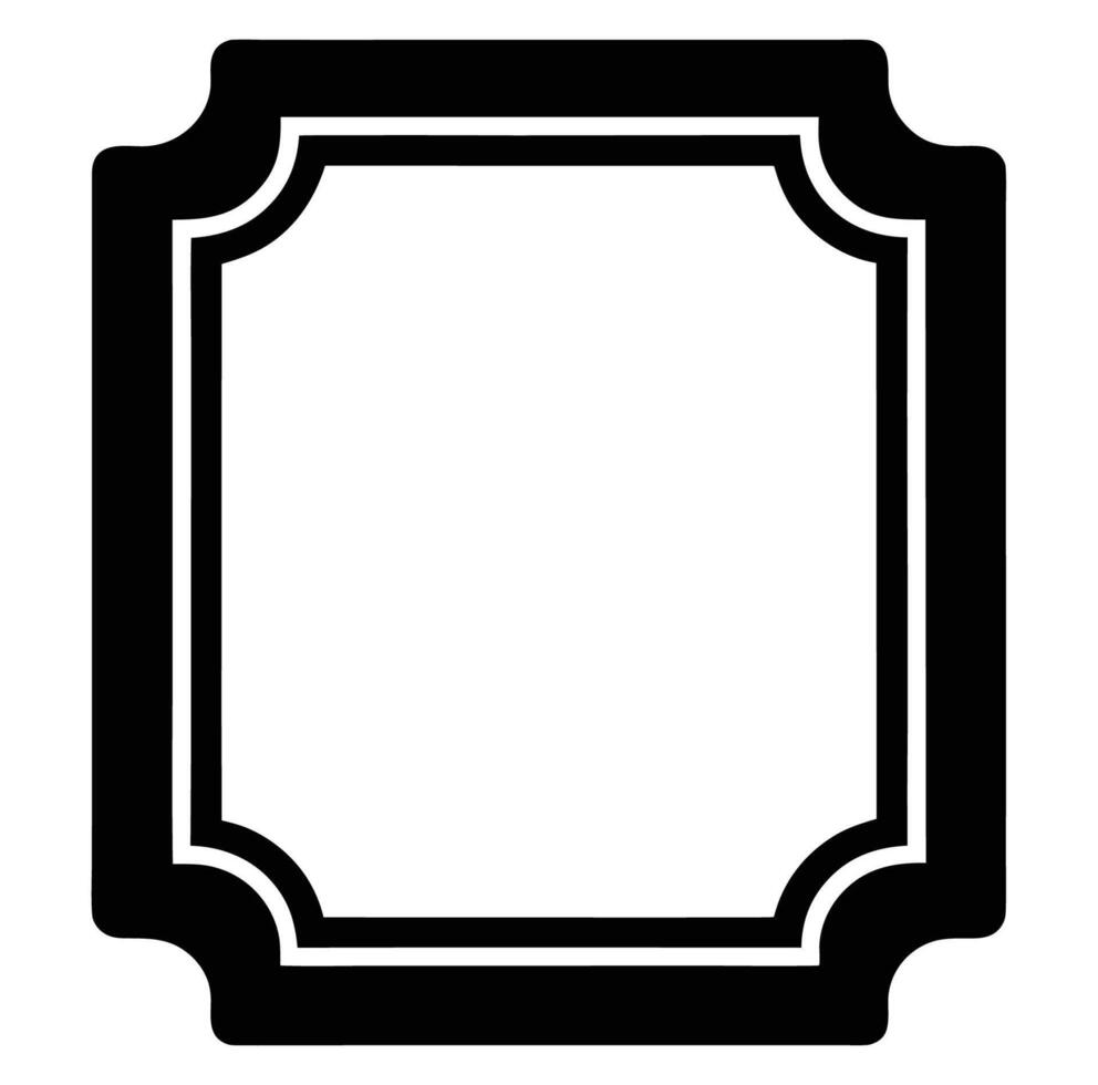 A black and white square frame with a blank space vector