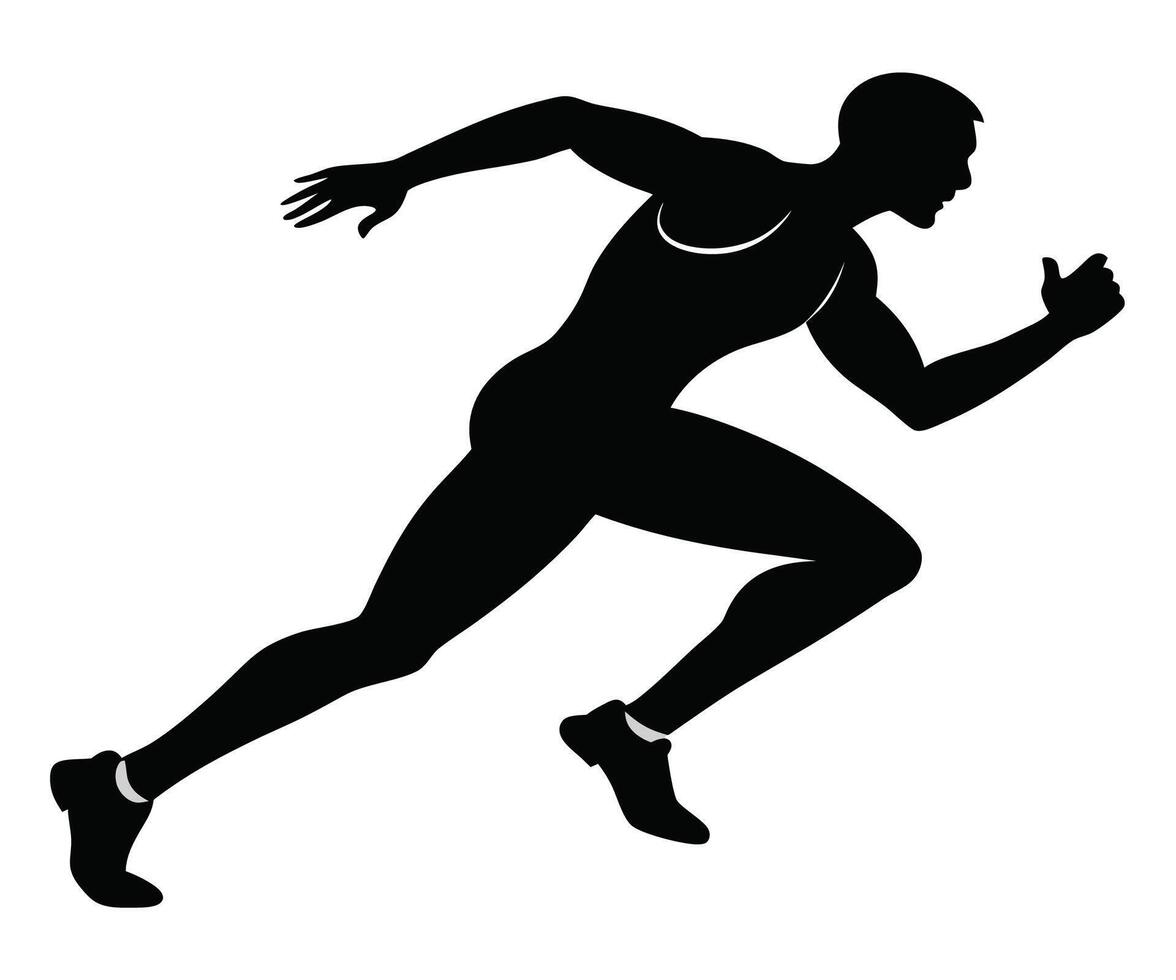 A silhouette of a man running in a race vector