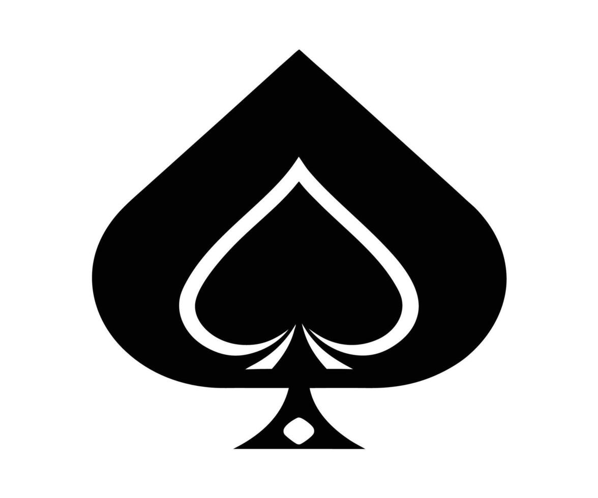 A black and white spade symbol on a white background vector