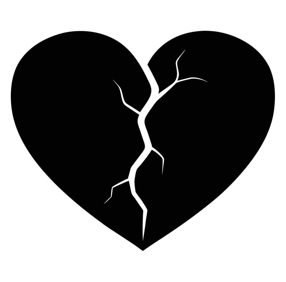 Broken heart icon illustration vector
