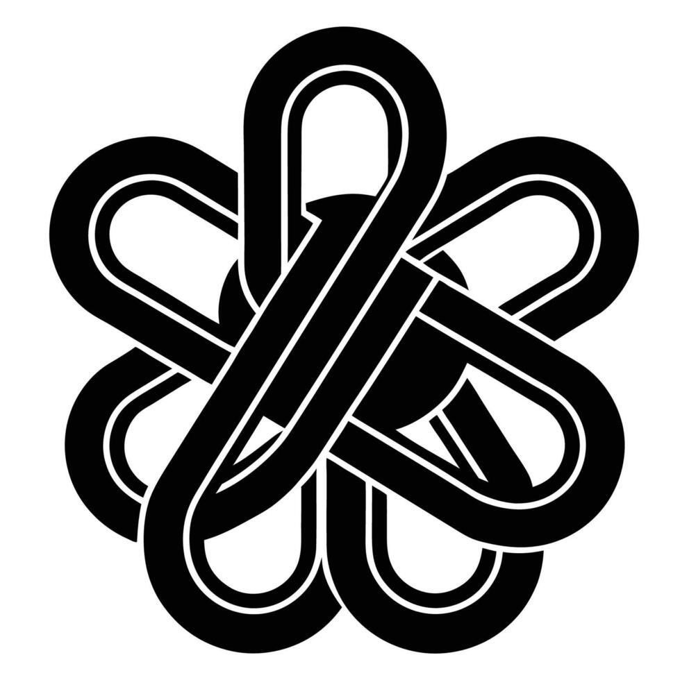 A black and white image of a knot vector