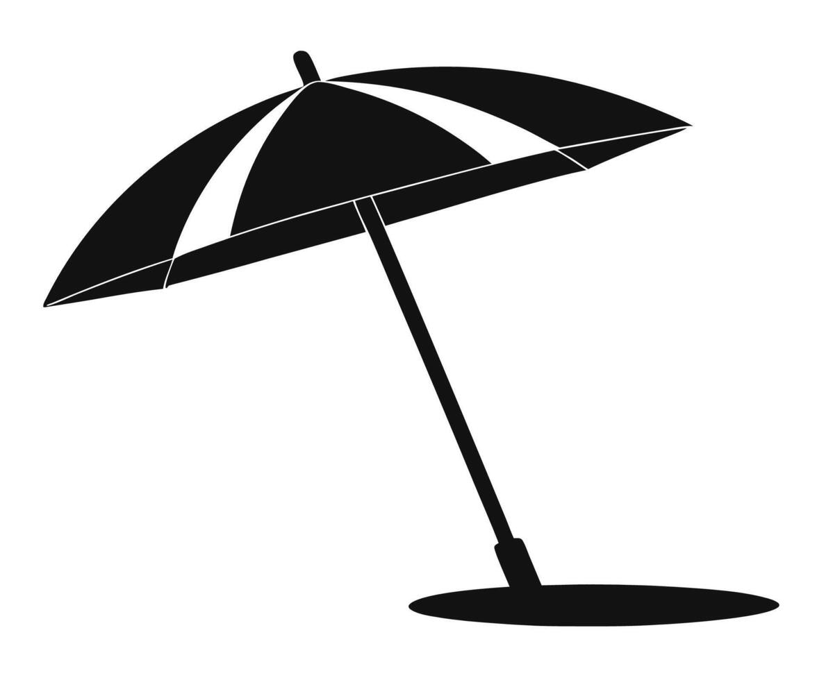 An umbrella is shown in black and white on a white background vector