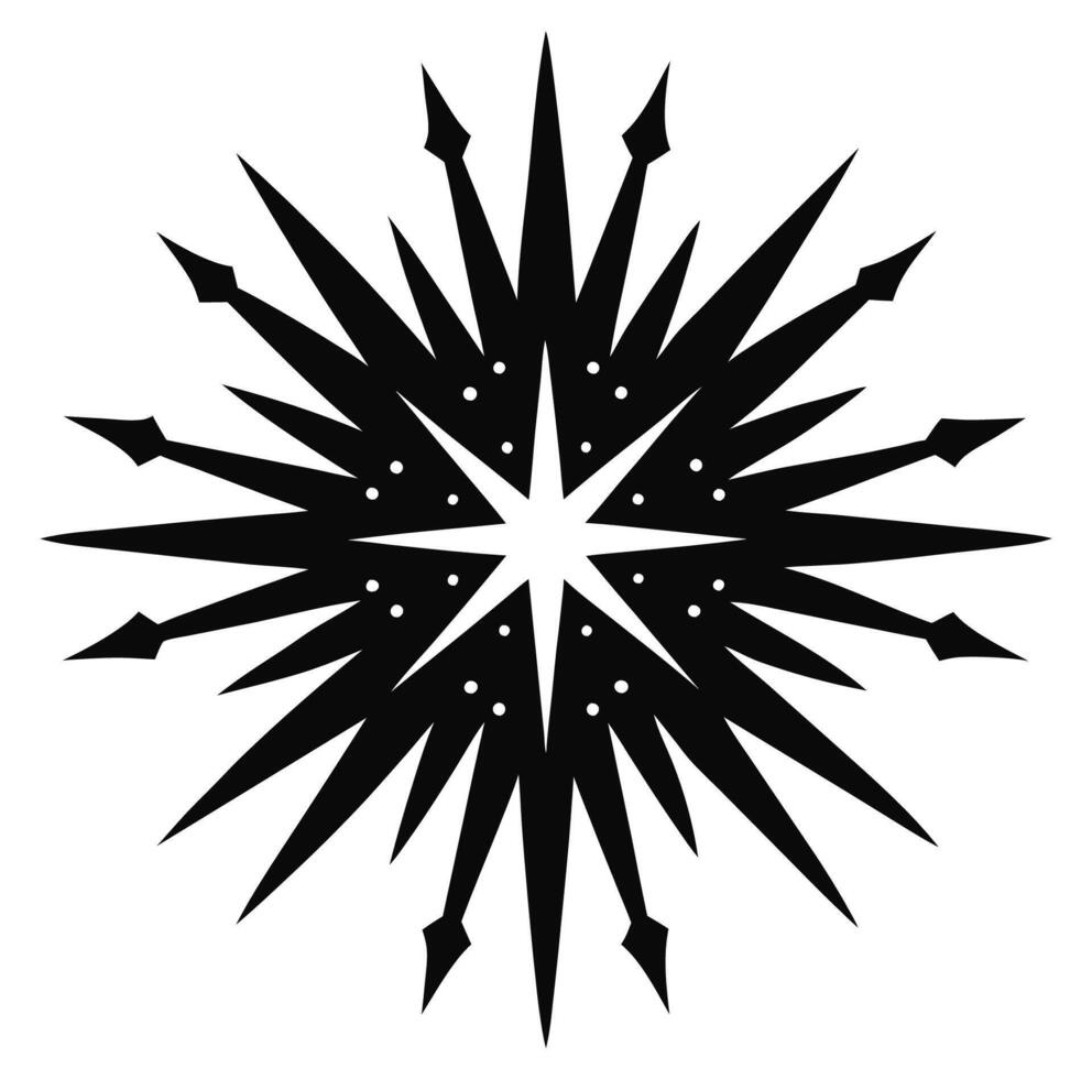 A black and white starburst design vector