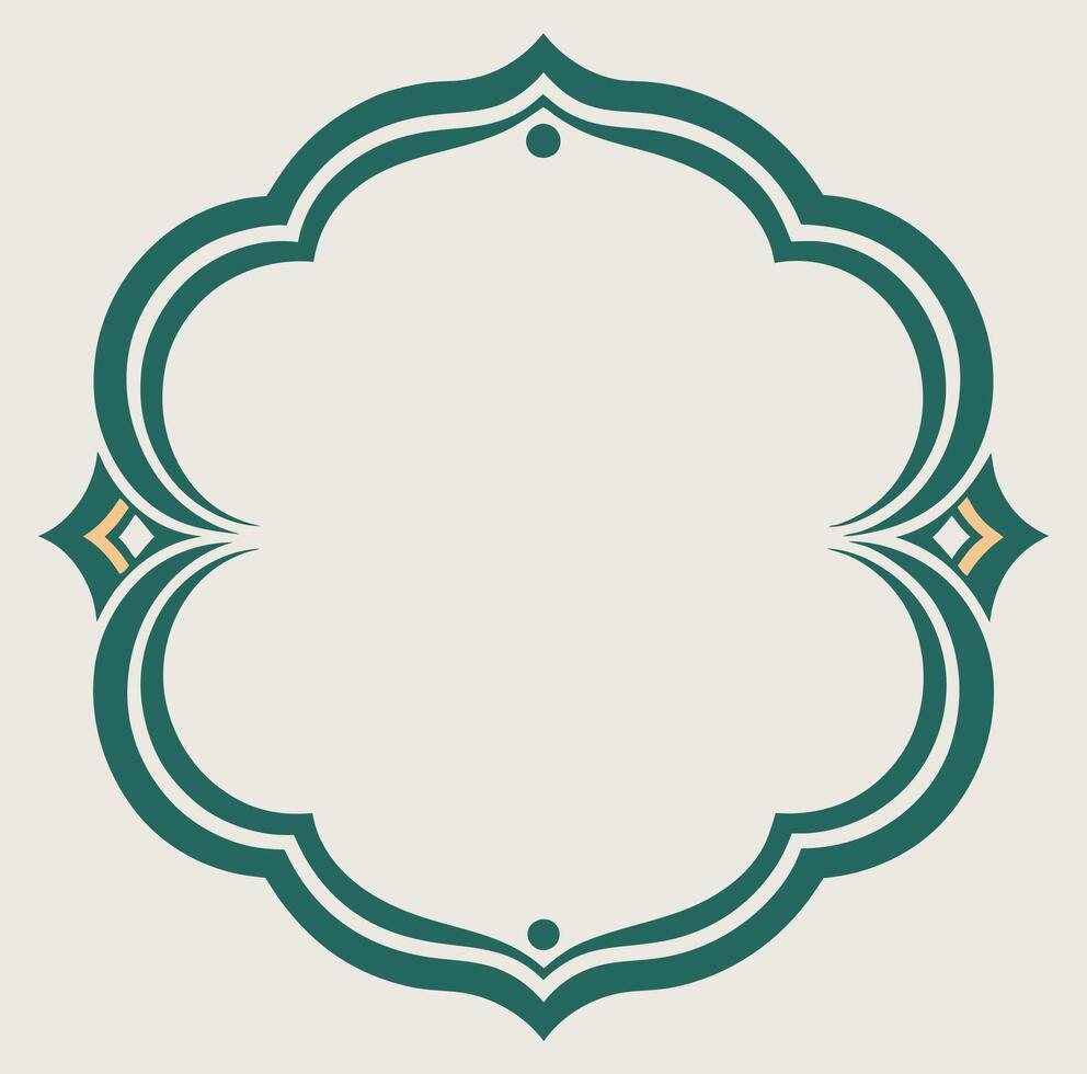An ornate frame with a green border vector