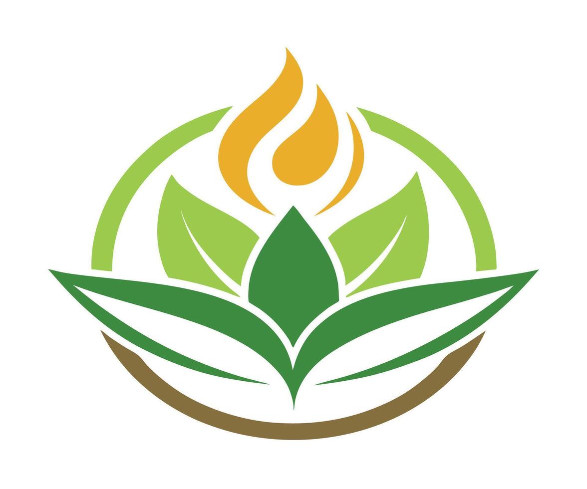 The logo for the company is a green leaf with a flame vector
