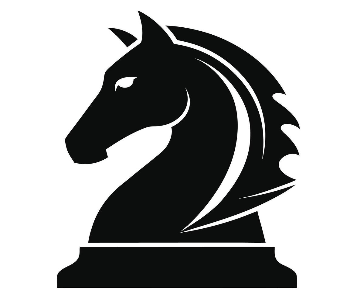 A black and white silhouette of a horse head vector