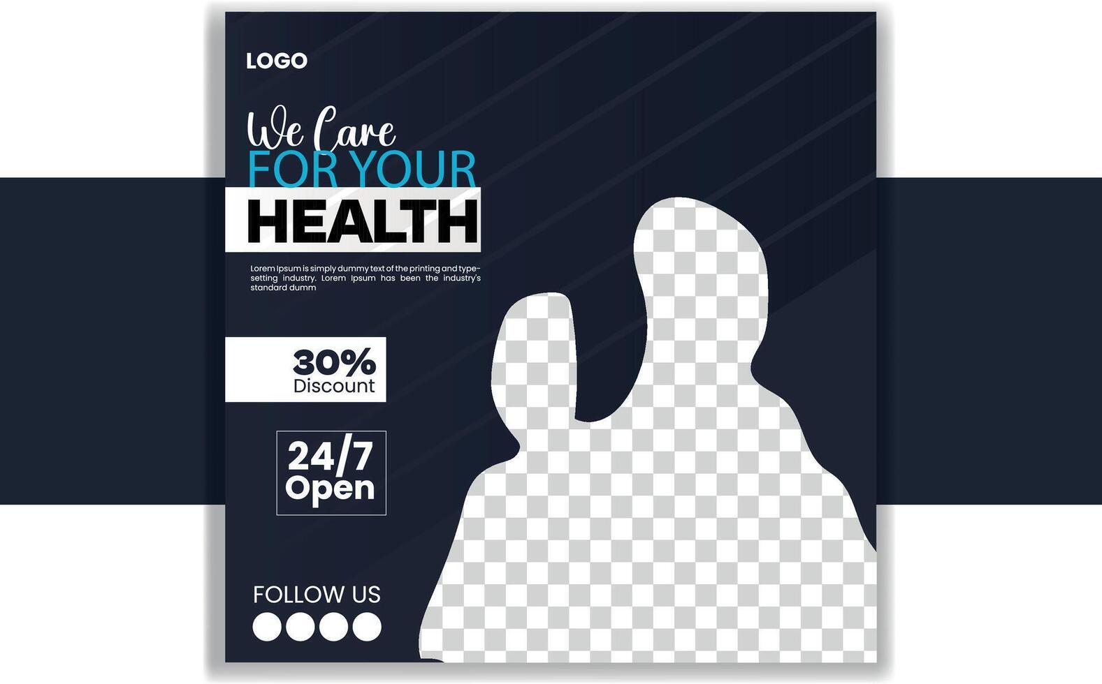 Health Care Social Media Post design template vector