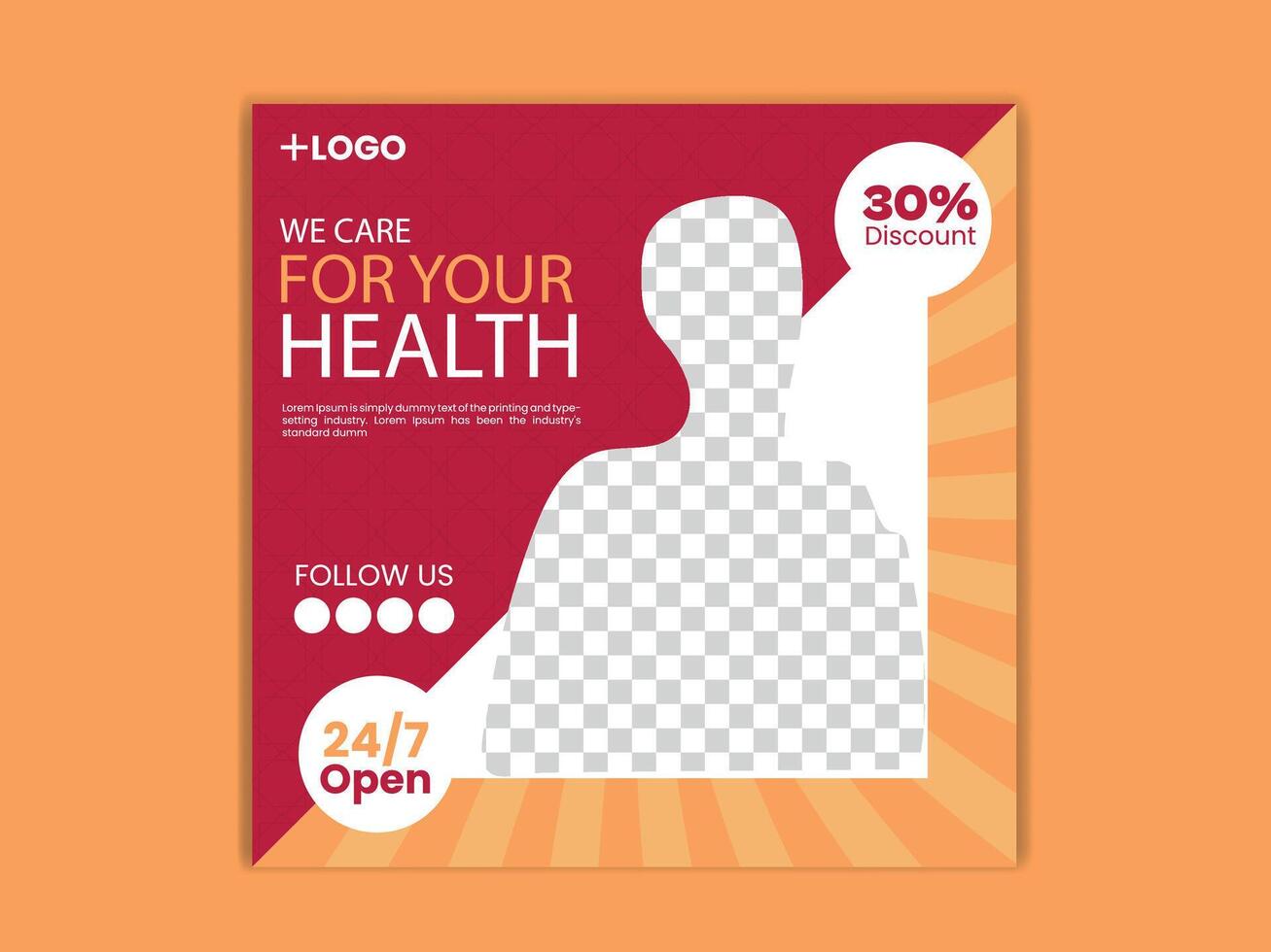 Health Care Social Media Post design Template vector
