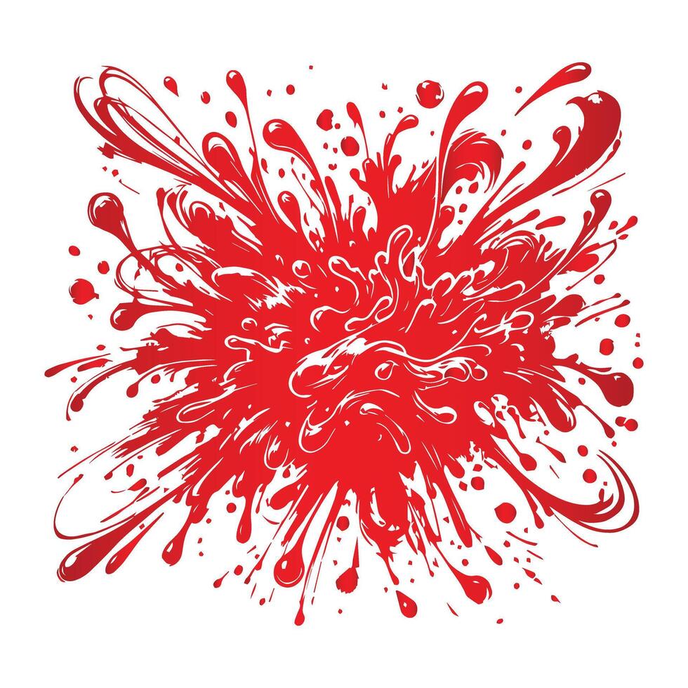 Red paint splatter on white background vector