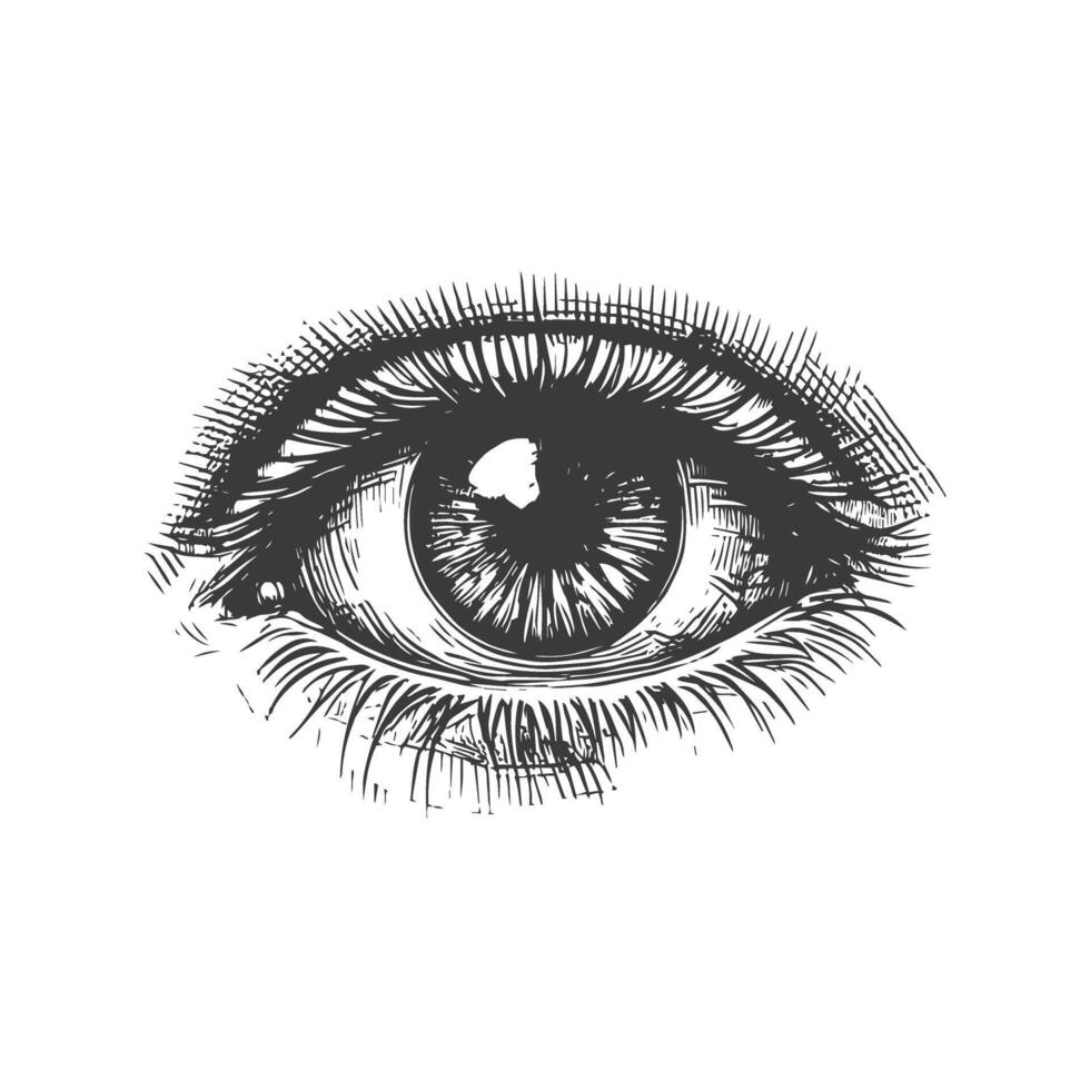 Eye hand sketch design vector