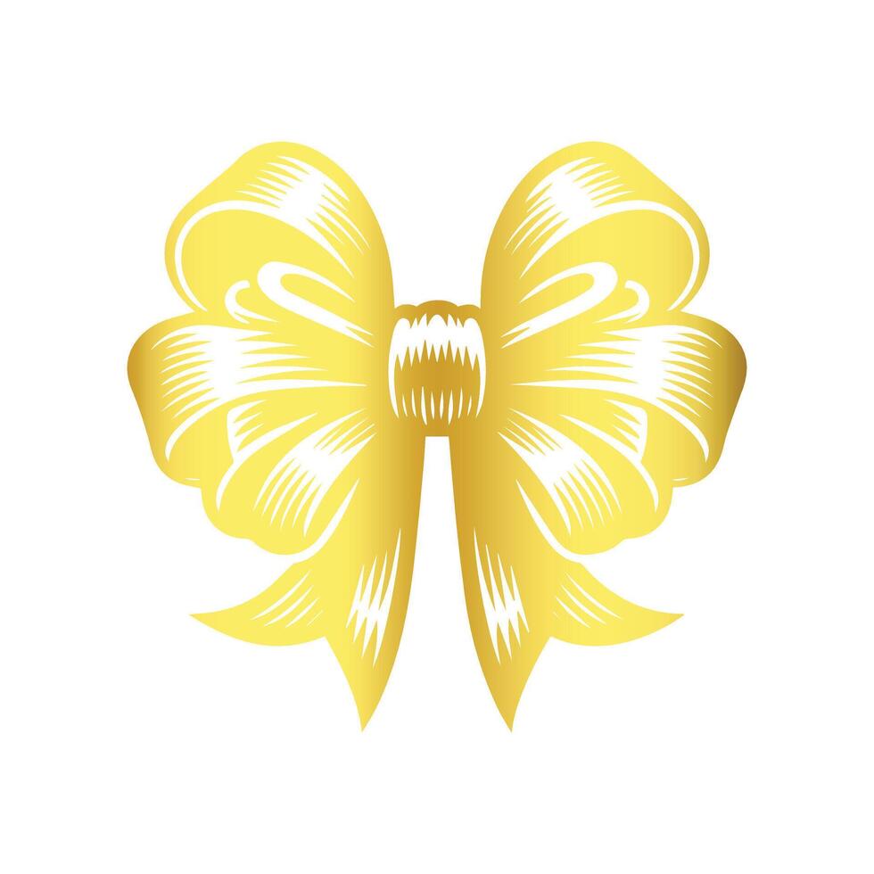 Golden bow illustration vector