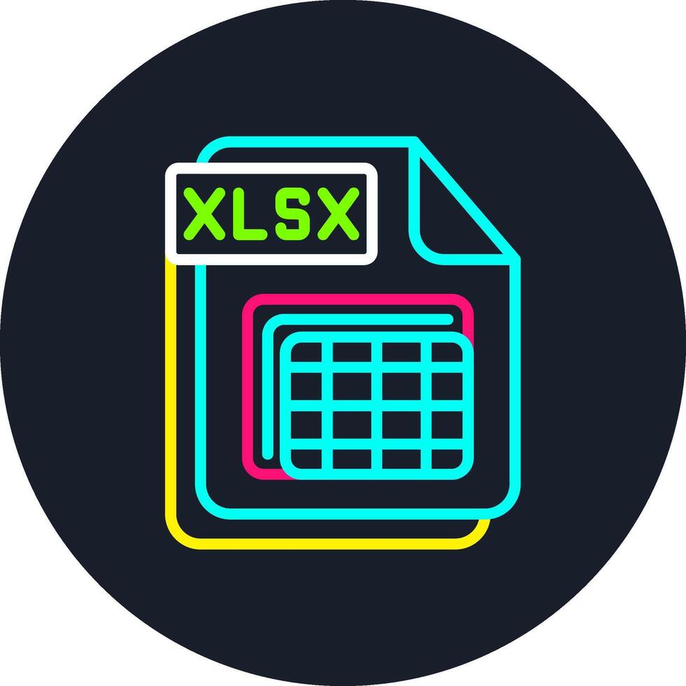 XLSX Line Multi Color Design vector
