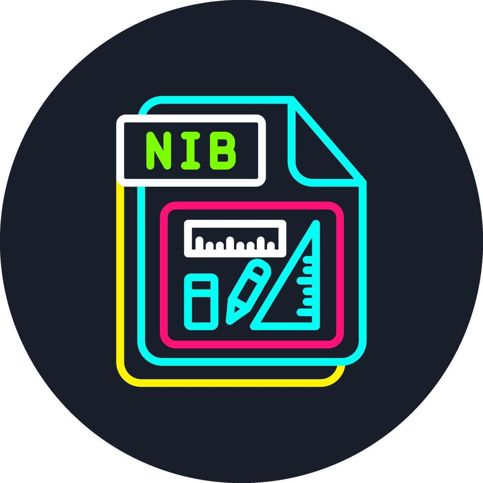 NIB Line Multi Color Design vector