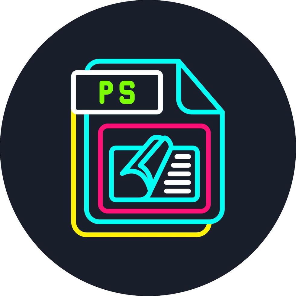 PS Line Multi Color Design vector