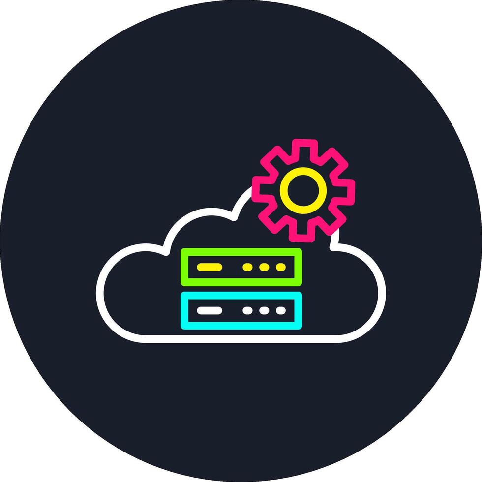 Cloud server Line Multi Color Design vector