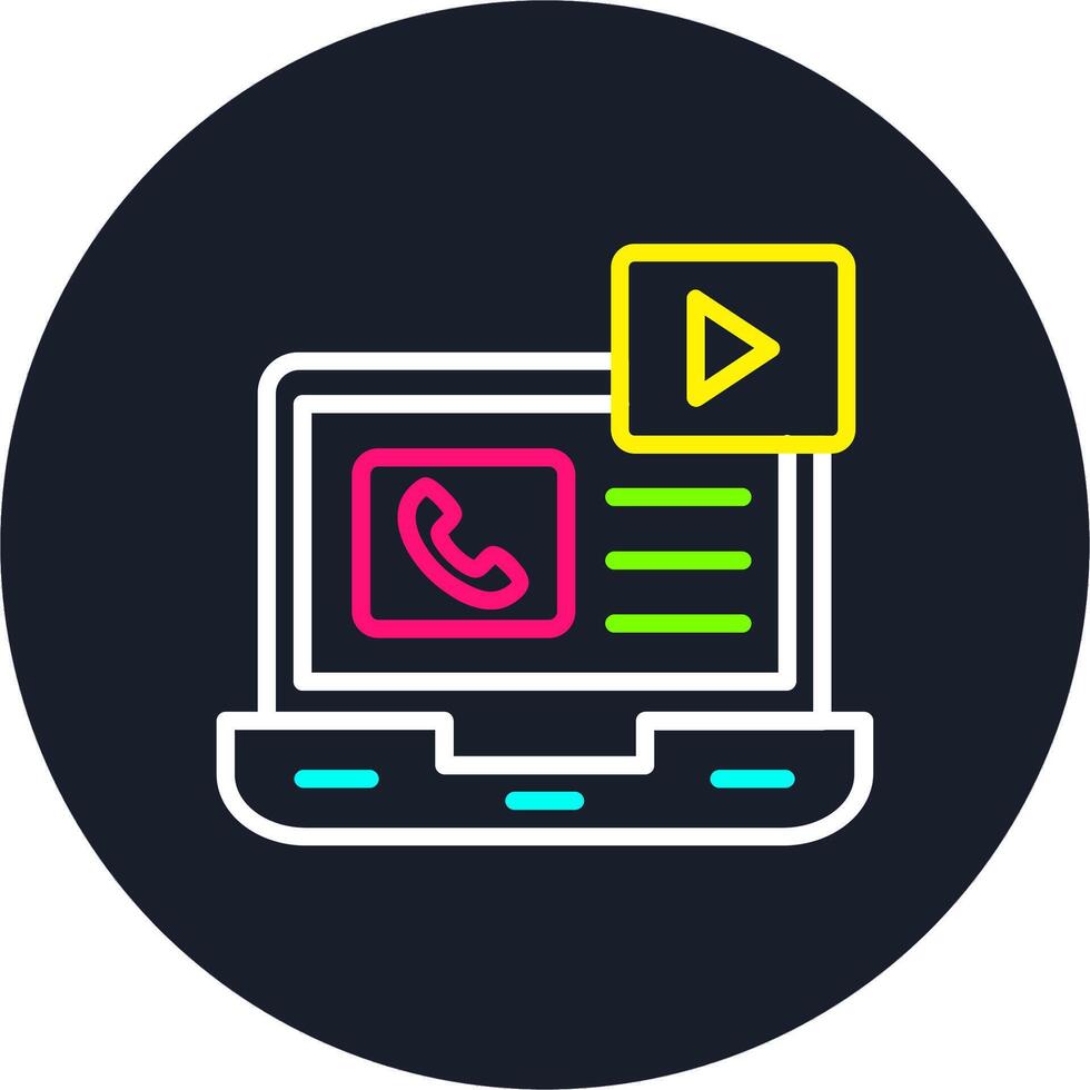 Social Media Line Multi Color Design vector