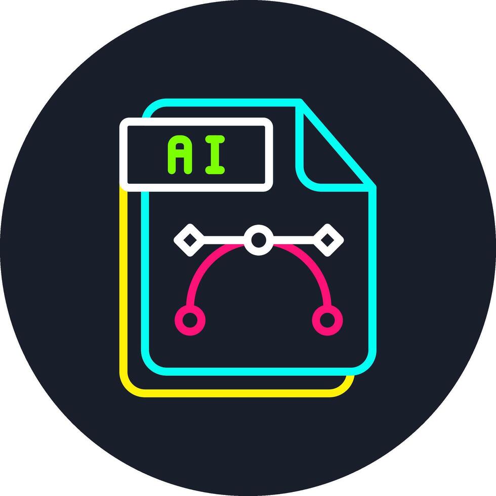 AI Line Multi Color Design vector