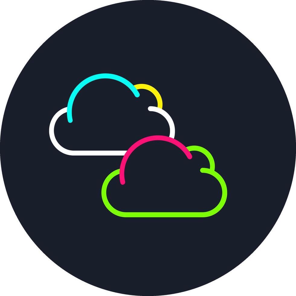 Clouds Line Multi Color Design vector