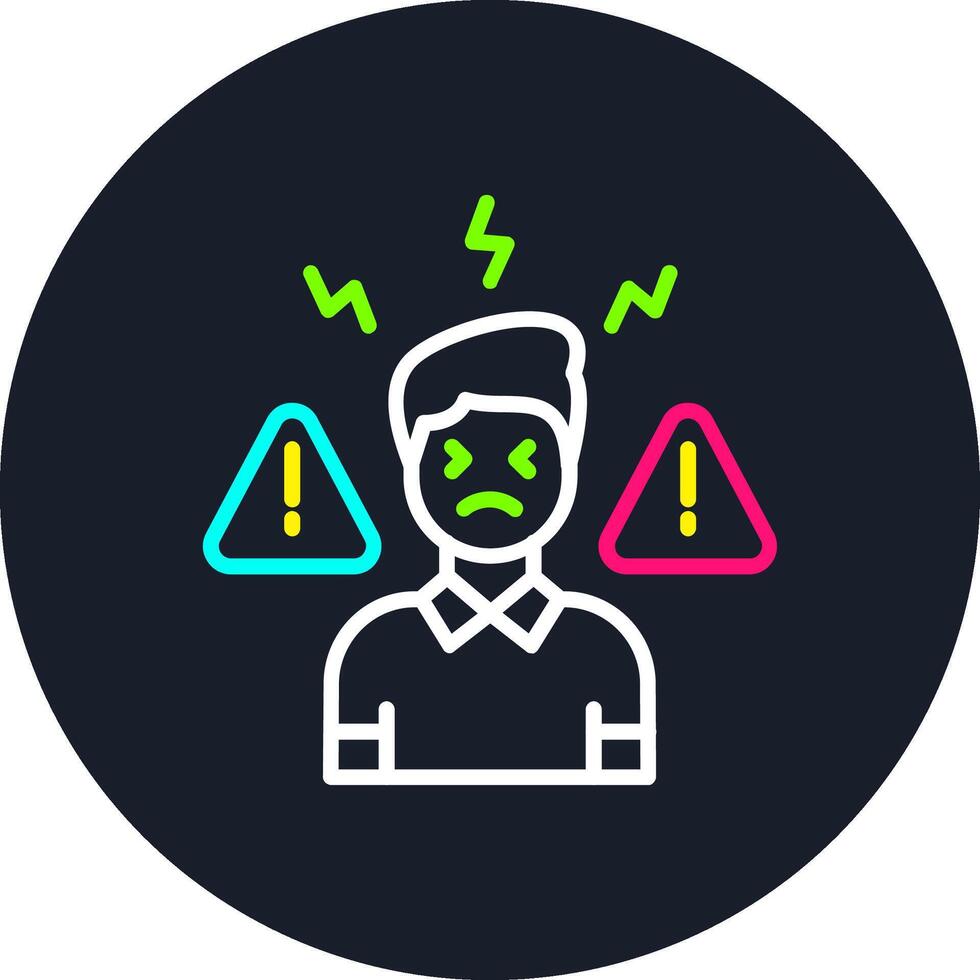 Panic Attack Line Multi Color Design vector